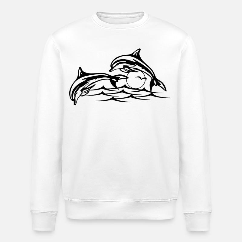Les dauphins noirs - Sweat bio ROLLER Stanley/Stella Unisexe - blanc