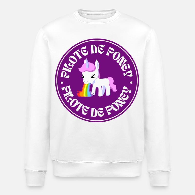 Pony Pilot - Stanley/Stella ROLLER Unisex Organic Sweatshirt - white