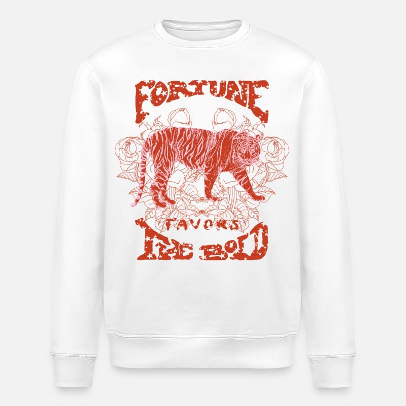 FORTUNE FAVORS THE BOLD - Stanley/Stella ROLLER Unisex Organic Sweatshirt - white