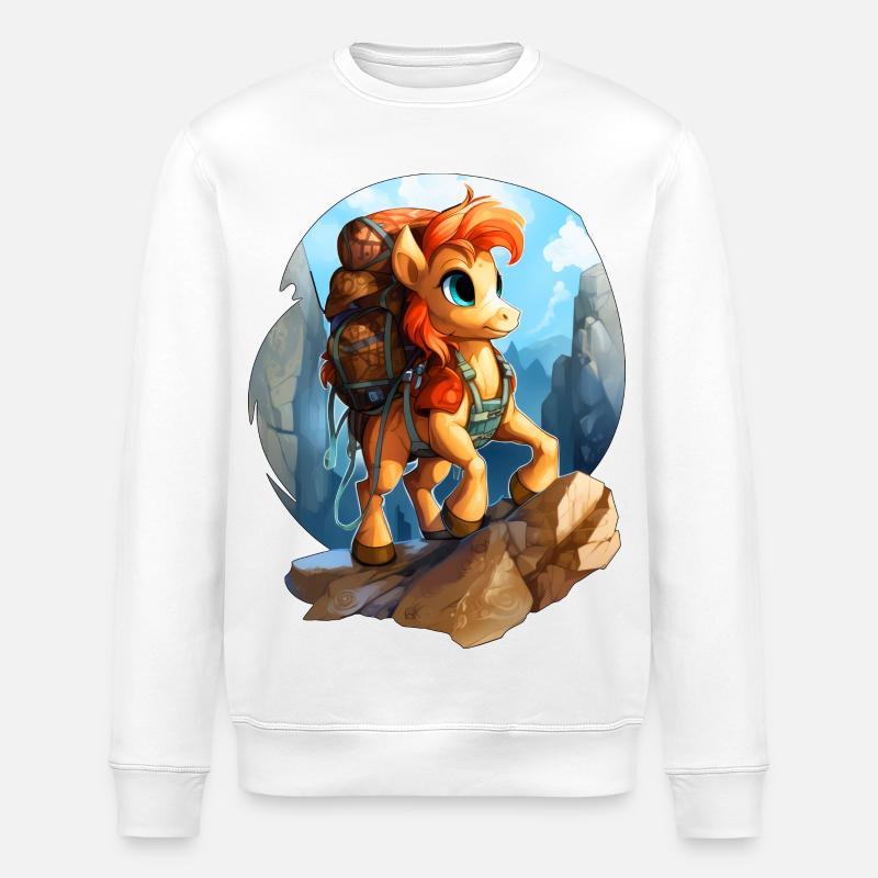 Ponys Wandern / Bergsteiger Pony - Stanley/Stella Unisex Bio-Sweatshirt ROLLER - Weiß