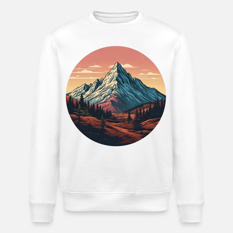 Landschaft Wald von Monagne - Stanley/Stella Unisex Bio-Sweatshirt ROLLER - Weiß