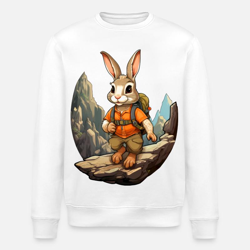 Lapin Alpiniste / Lapin de randonnée - Sweat bio ROLLER Stanley/Stella Unisexe - blanc