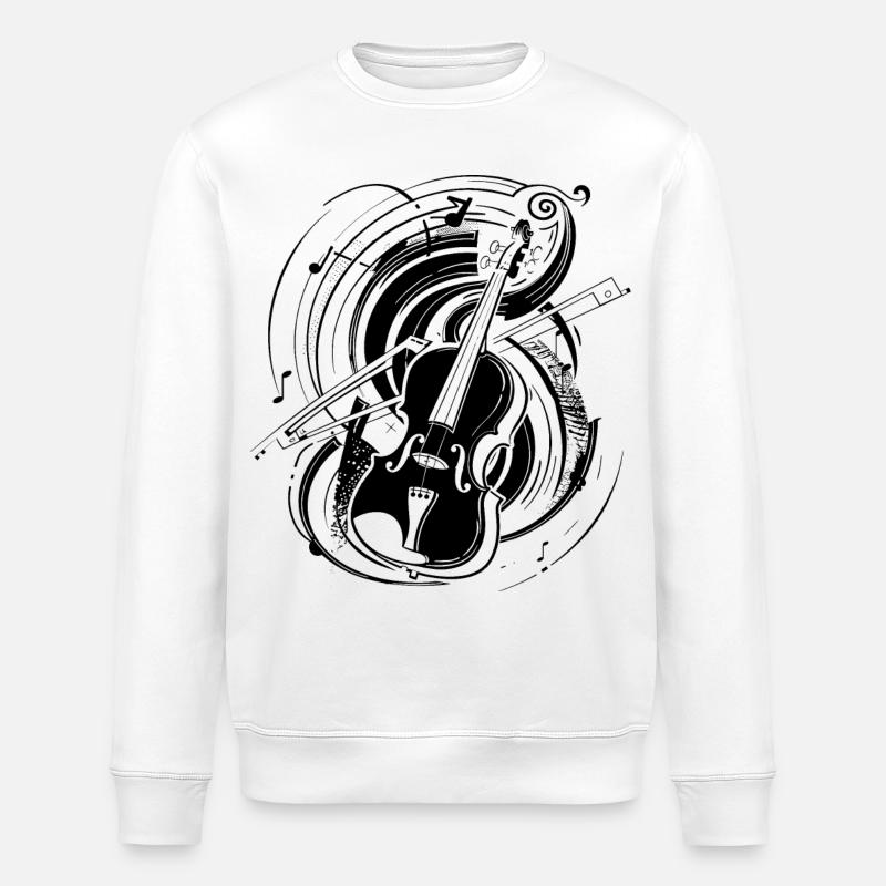 Violine Skizze - Stanley/Stella Unisex Bio-Sweatshirt ROLLER - Weiß