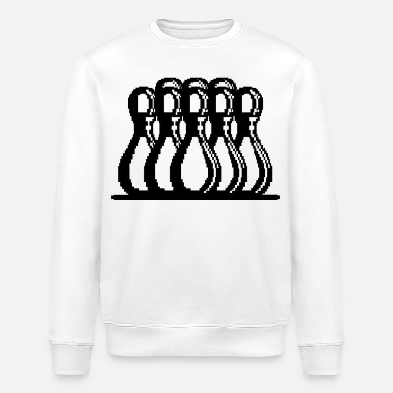 Bowling Pixel Kunst - Stanley/Stella Unisex Bio-Sweatshirt ROLLER - Weiß