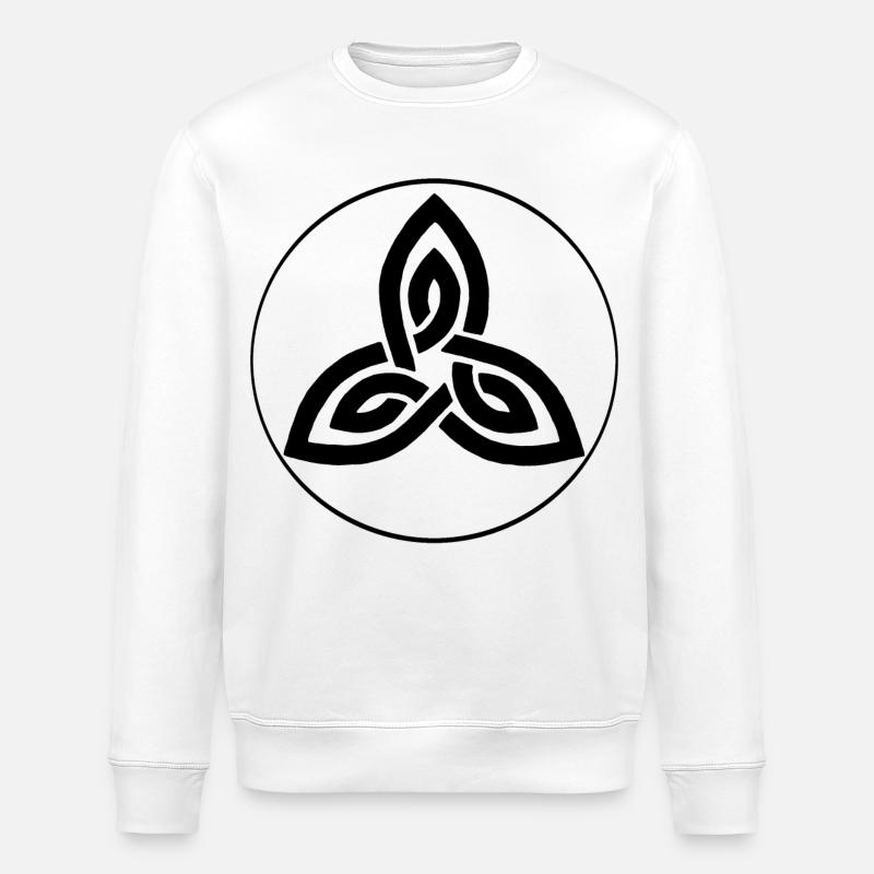 Fleur celte noire - Sweat bio ROLLER Stanley/Stella Unisexe - blanc