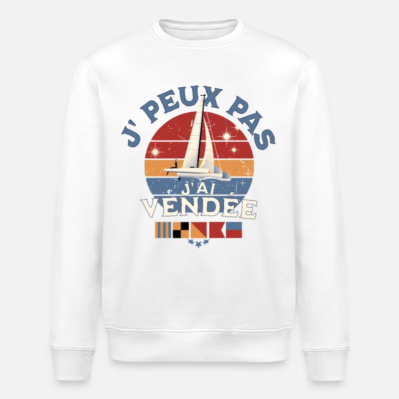 I can't I have Vendée Glb - Stanley/Stella ROLLER Unisex Organic Sweatshirt - white
