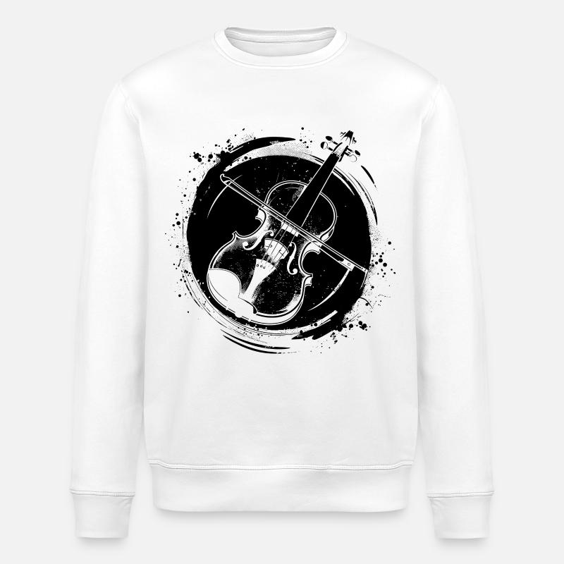 Fiddle Sketch - Stanley/Stella ROLLER Unisex Organic Sweatshirt - white