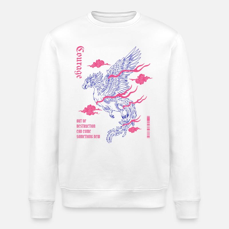 Courage – Phénix de la renaissance - Sweat bio ROLLER Stanley/Stella Unisexe - blanc
