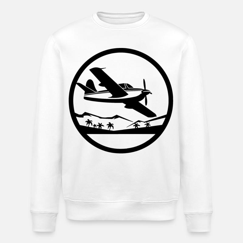 Graphisme d’avion - Sweat bio ROLLER Stanley/Stella Unisexe - blanc