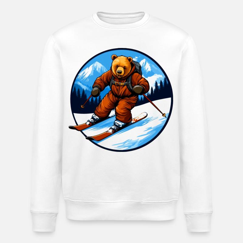 Ski Bären - Stanley/Stella Unisex Bio-Sweatshirt ROLLER - Weiß