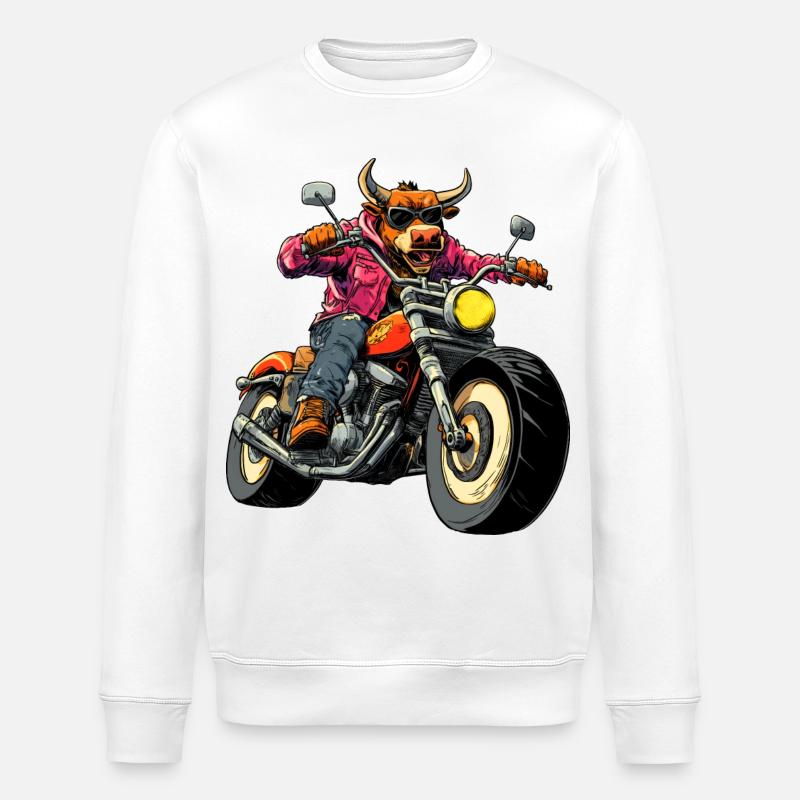 Stiere Motorrad - Stanley/Stella Unisex Bio-Sweatshirt ROLLER - Weiß
