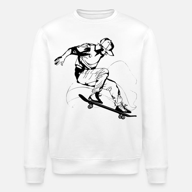 Skateboarding - Stanley/Stella Unisex Bio-Sweatshirt ROLLER - Weiß