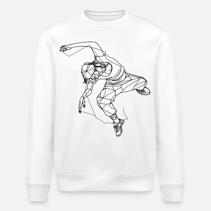 Breakdancer Skizze - Stanley/Stella Unisex Bio-Sweatshirt ROLLER - Weiß