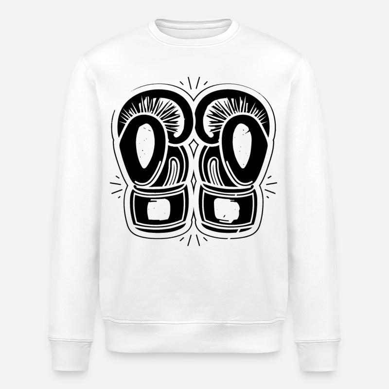 Boxhandschuhe Zeichnung - Stanley/Stella Unisex Bio-Sweatshirt ROLLER - Weiß