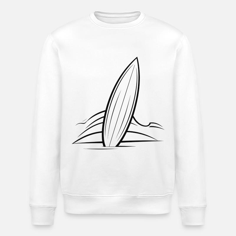 Dessin de planche de surf - Sweat bio ROLLER Stanley/Stella Unisexe - blanc