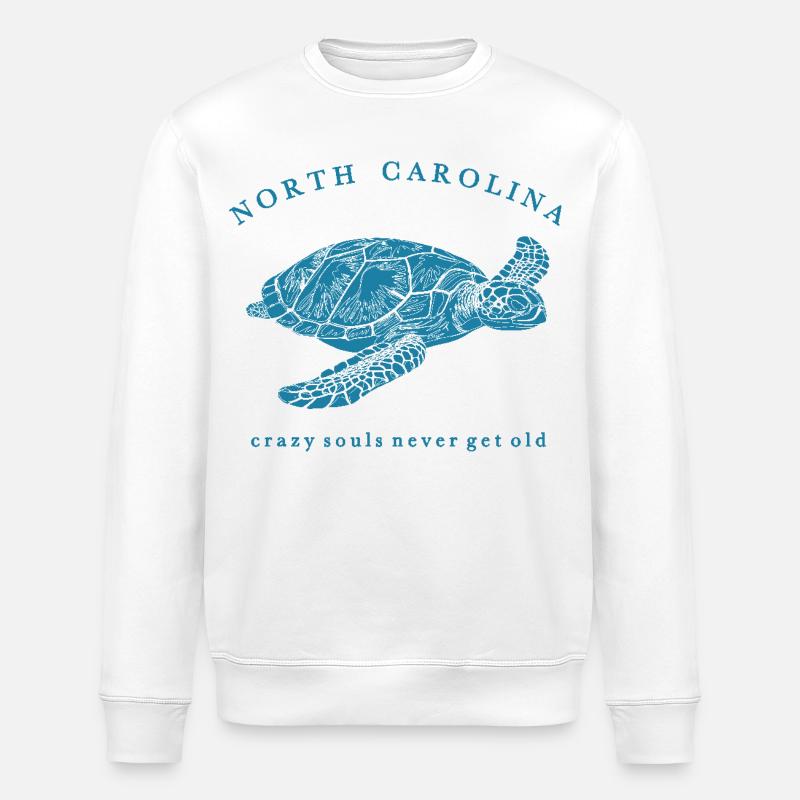 Nord Carolina Schildkröte Silhouette - Stanley/Stella Unisex Bio-Sweatshirt ROLLER - Weiß