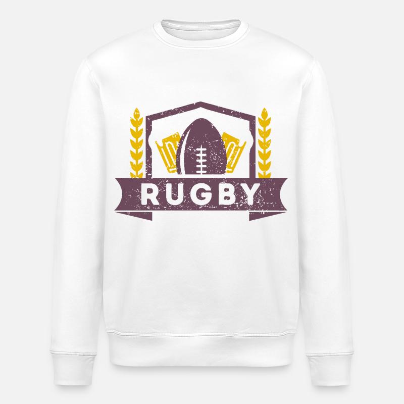Rugby & Beer – Game Day Essentials - Stanley/Stella Unisex Bio-Sweatshirt ROLLER - Weiß