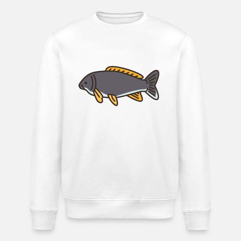 Karpfen in Harmonie - Stanley/Stella Unisex Bio-Sweatshirt ROLLER - Weiß