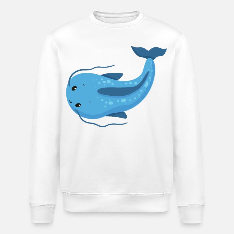 Poisson-chat distinctif - Sweat bio ROLLER Stanley/Stella Unisexe - blanc