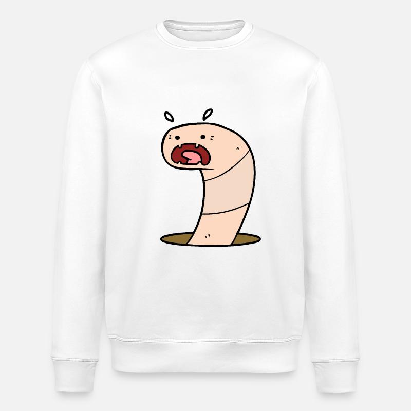 Mobile worm - Stanley/Stella ROLLER Unisex Organic Sweatshirt - white