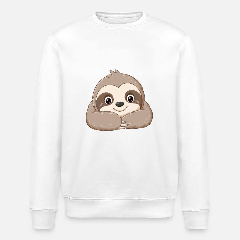 Relaxed sloth - Stanley/Stella ROLLER Unisex Organic Sweatshirt - white