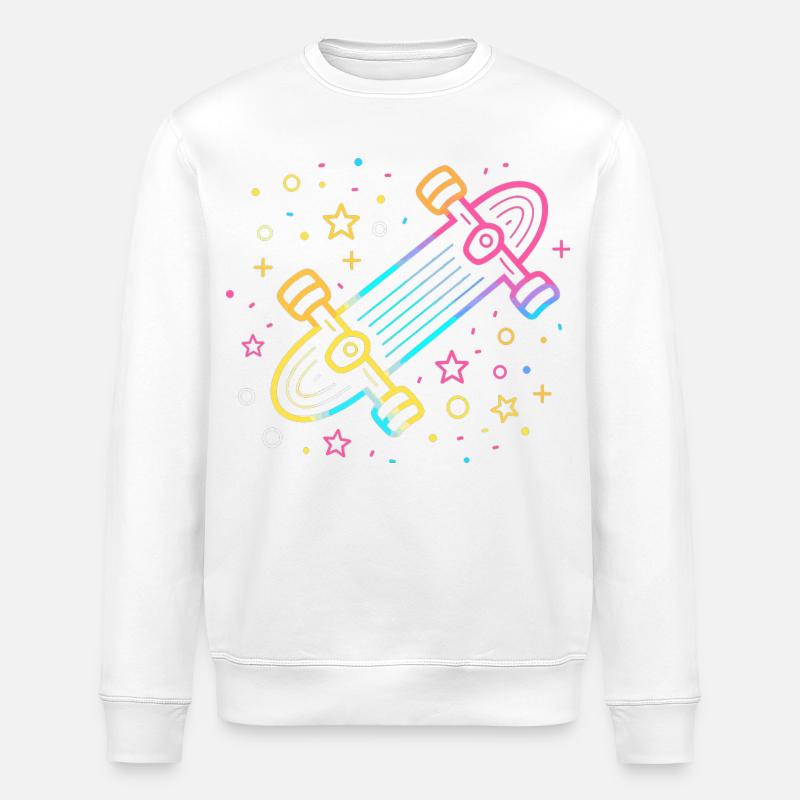 Skateboarding Cartoon Look - Stanley/Stella Unisex Bio-Sweatshirt ROLLER - Weiß