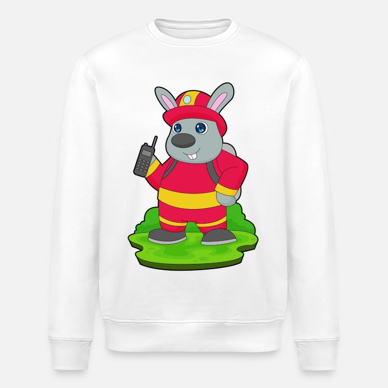 Lapin Pompier Pompier Brigade - Sweat bio ROLLER Stanley/Stella Unisexe - blanc