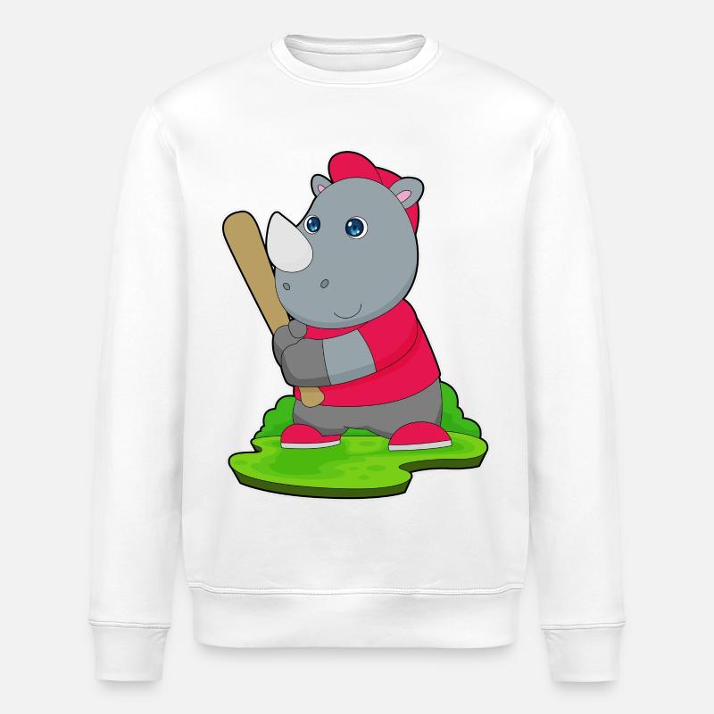 Nashorn Baseball Baseballschläger - Stanley/Stella Unisex Bio-Sweatshirt ROLLER - Weiß