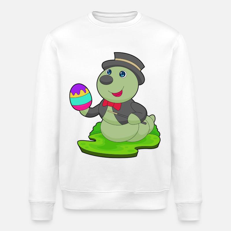 Raupe Ostern Zauberer - Stanley/Stella Unisex Bio-Sweatshirt ROLLER - Weiß