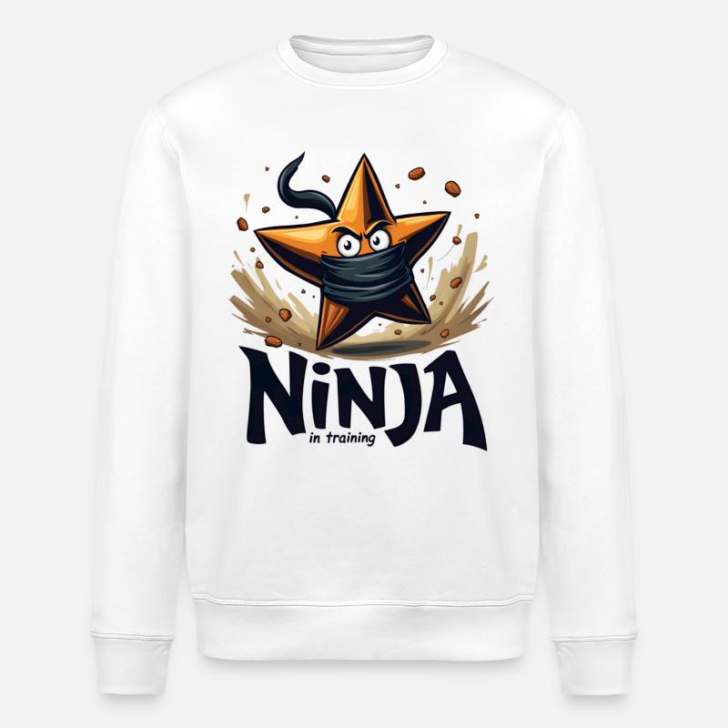 Étoile de ninja en formation - Sweat bio ROLLER Stanley/Stella Unisexe - blanc