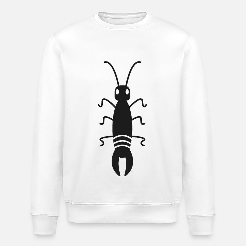 Curious and Unique Earworm - Stanley/Stella ROLLER Unisex Organic Sweatshirt - white
