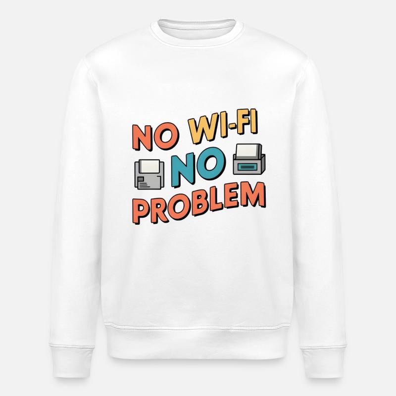 No Wi-Fi, No Problem - Stanley/Stella ROLLER Unisex Organic Sweatshirt - white