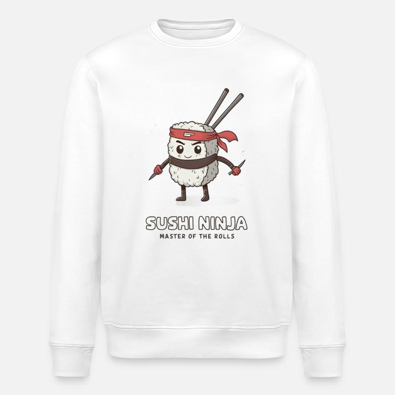Sushi Ninja - Master of the Rolls - Stanley/Stella Unisex Bio-Sweatshirt ROLLER - Weiß