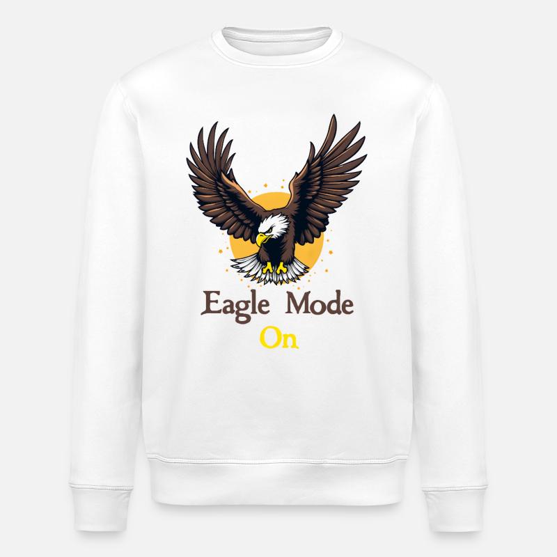 Eagle Mode : On - Stanley/Stella ROLLER Unisex Organic Sweatshirt - white