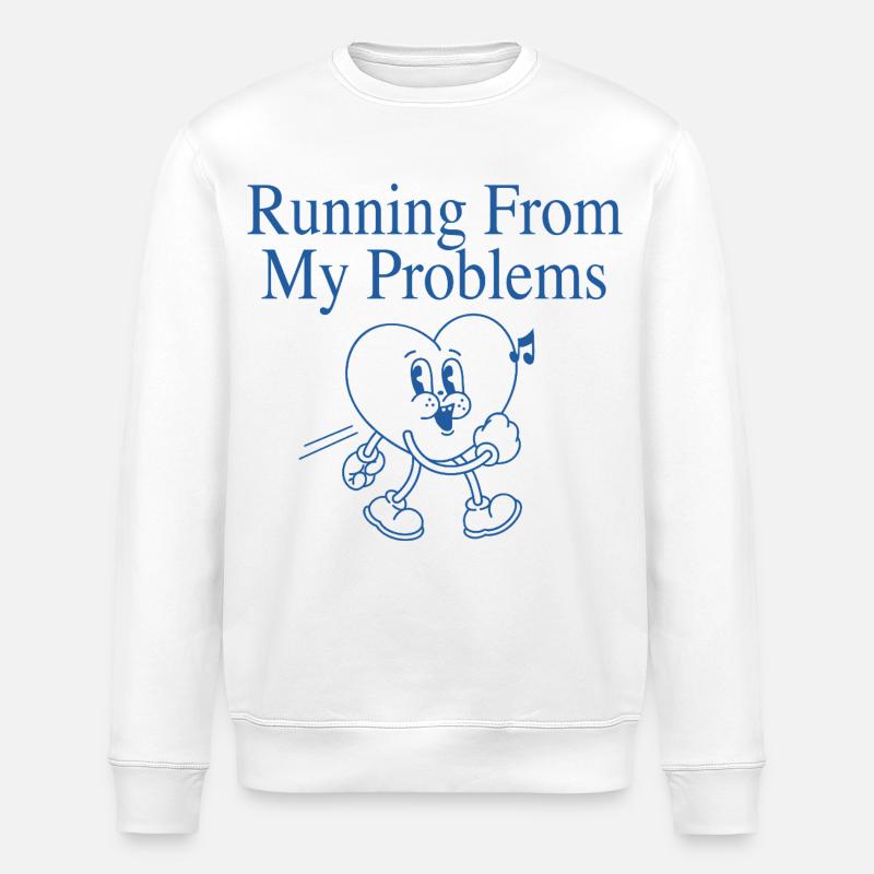 Running Heart – Running From My Problems - Stanley/Stella ROLLER Unisex Organic Sweatshirt - white
