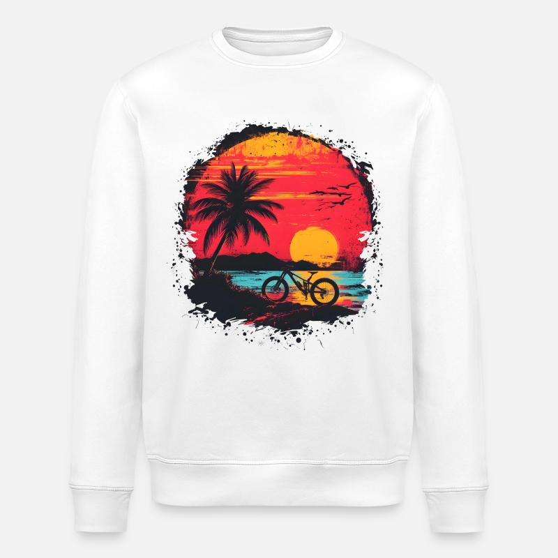 90er Mountainbiking - Stanley/Stella Unisex Bio-Sweatshirt ROLLER - Weiß