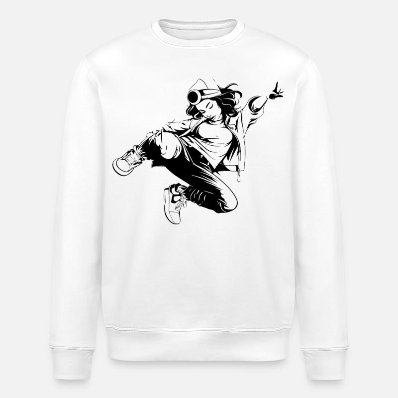 Breakdancer - Stanley/Stella ROLLER Unisex Organic Sweatshirt - white