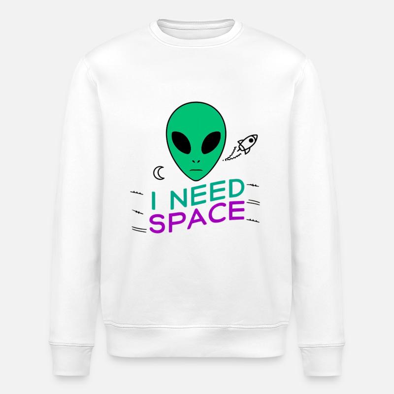I Need Space - Stanley/Stella Unisex Bio-Sweatshirt ROLLER - Weiß