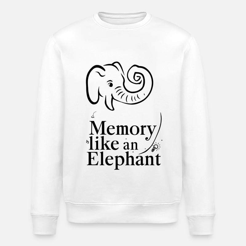 Memory Like an Elephant - Stanley/Stella ROLLER Unisex Organic Sweatshirt - white
