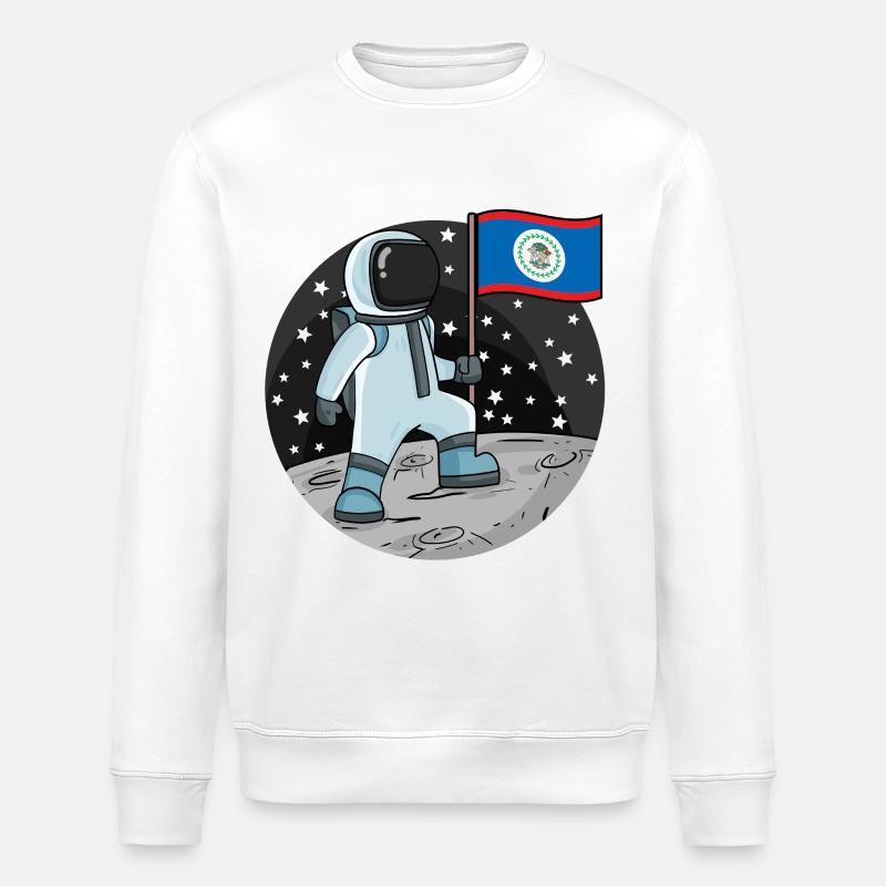 Astronaut Fahne Belize - Stanley/Stella Unisex Bio-Sweatshirt ROLLER - Weiß