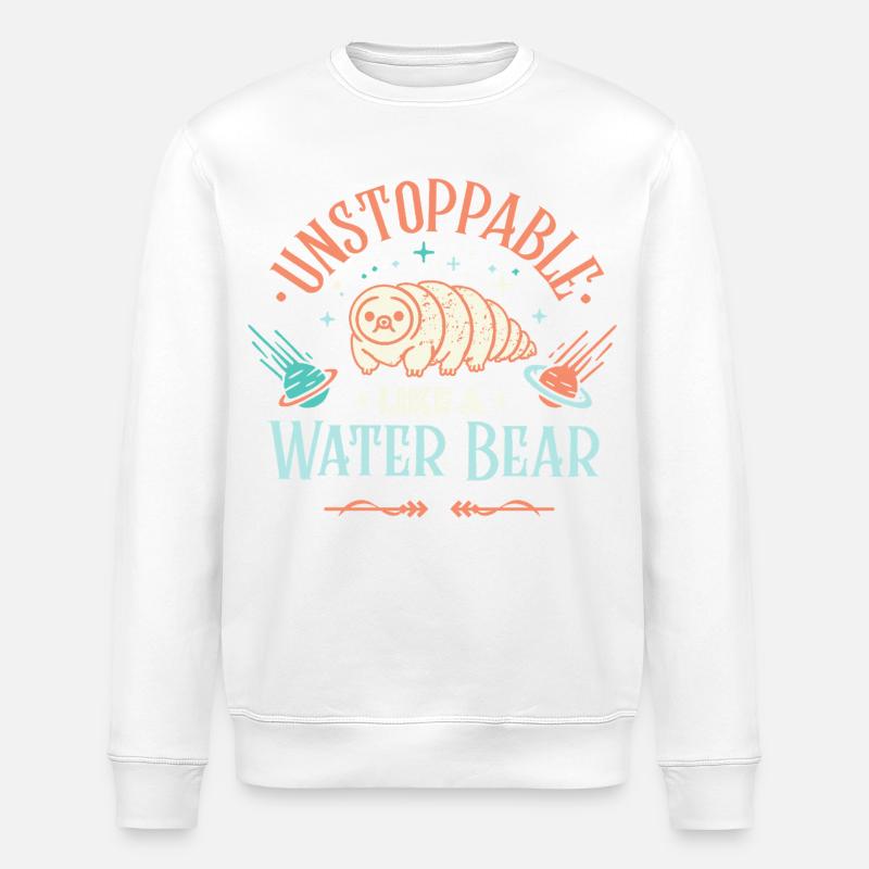 Unstoppable tardigrade - Stanley/Stella ROLLER Unisex Organic Sweatshirt - white