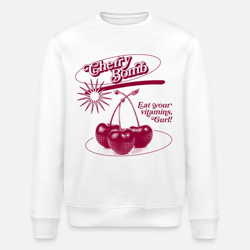 Explosion d’une bombe de cerise - Sweat bio ROLLER Stanley/Stella Unisexe - blanc