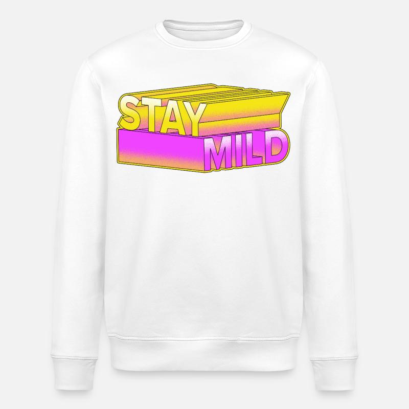 Stay Mild - Look rétro néon 3D - Sweat bio ROLLER Stanley/Stella Unisexe - blanc