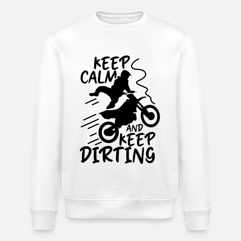 Witziger Motocross Witz - Stanley/Stella Unisex Bio-Sweatshirt ROLLER - Weiß