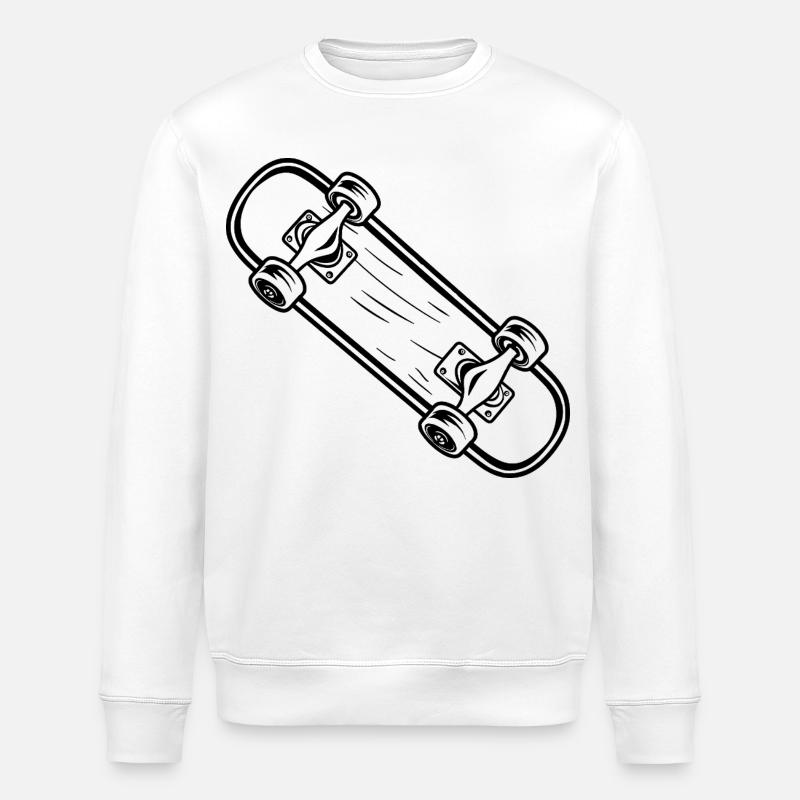 Skateboard Cartoon Stil - Stanley/Stella Unisex Bio-Sweatshirt ROLLER - Weiß