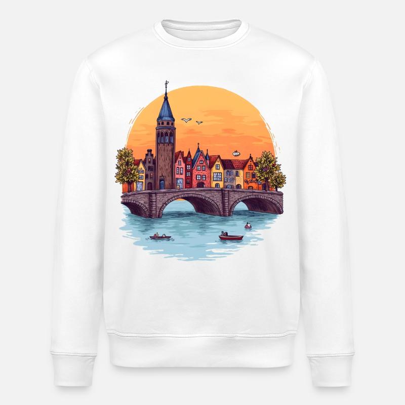 Amsterdam Skyline -  - Stanley/Stella Unisex Bio-Sweatshirt ROLLER - Weiß