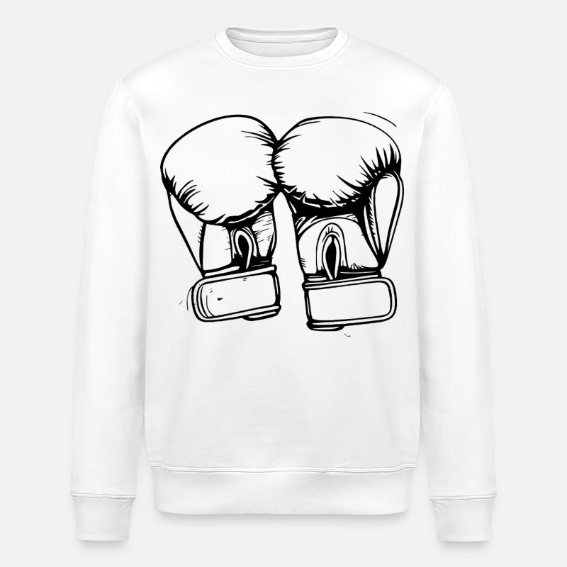 Boxhandschuhe Zeichnung - Stanley/Stella Unisex Bio-Sweatshirt ROLLER - Weiß