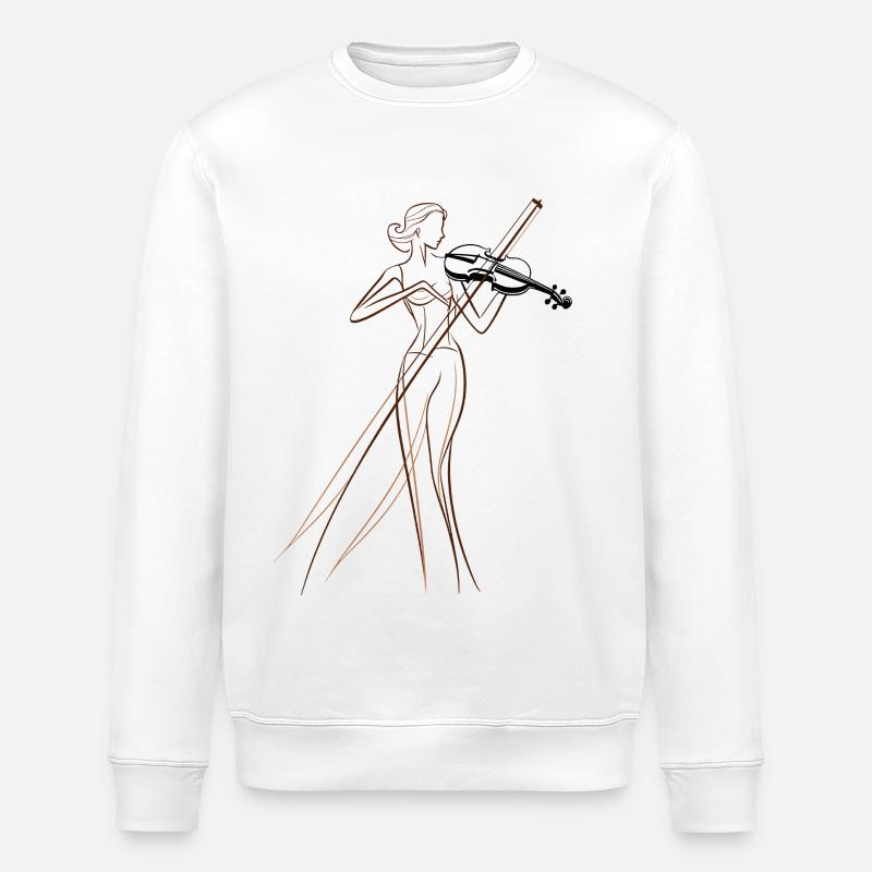 Dessin de violoniste - Sweat bio ROLLER Stanley/Stella Unisexe - blanc
