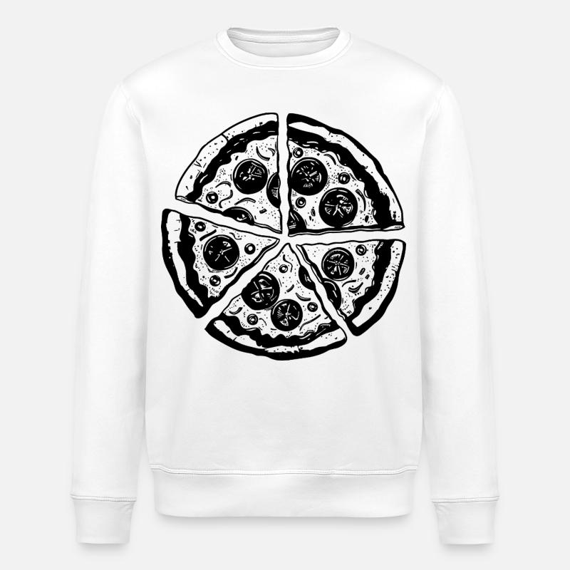 Dessin de pizza - Sweat bio ROLLER Stanley/Stella Unisexe - blanc