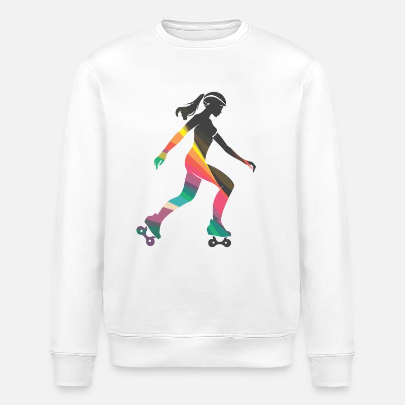 Rollschuhfahrendes Mädchen - Stanley/Stella Unisex Bio-Sweatshirt ROLLER - Weiß